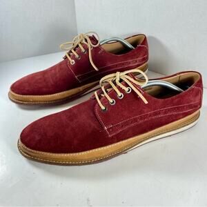 INTRIGO men’s red suede athletic sole Oxford derby’s dark academia office